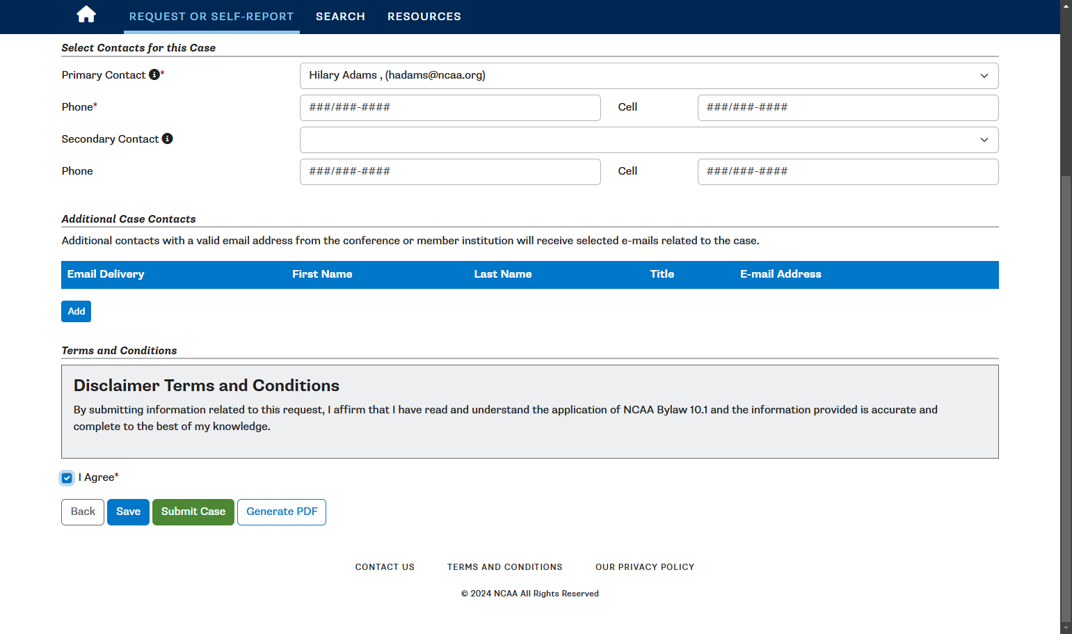 Click on Submit Case.