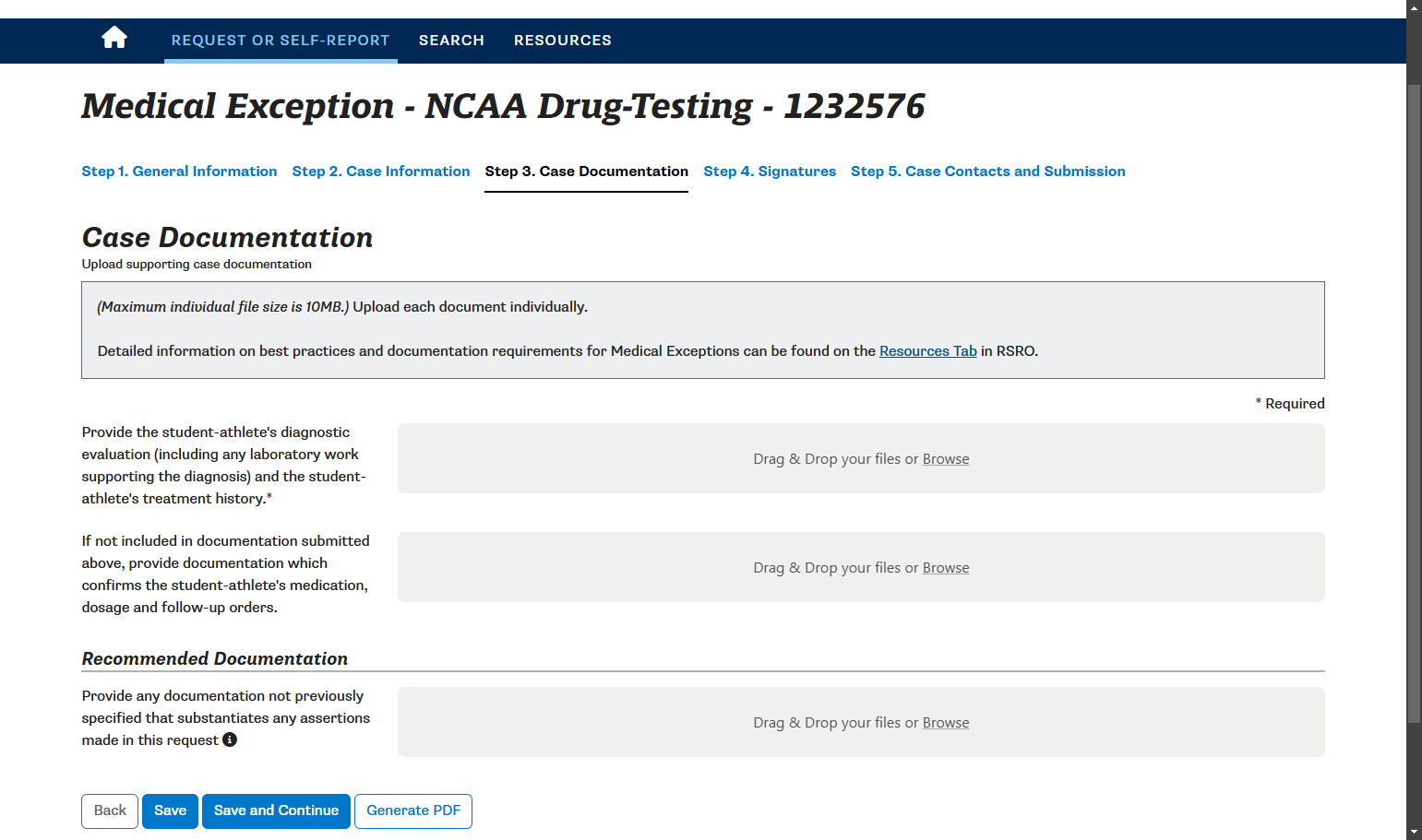 Visit the Resources Tab for detailed information on best practices and documentation requirements.