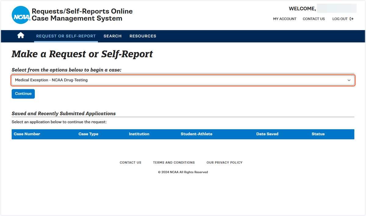 Select Medical Exception - NCAA Drug-Testing.