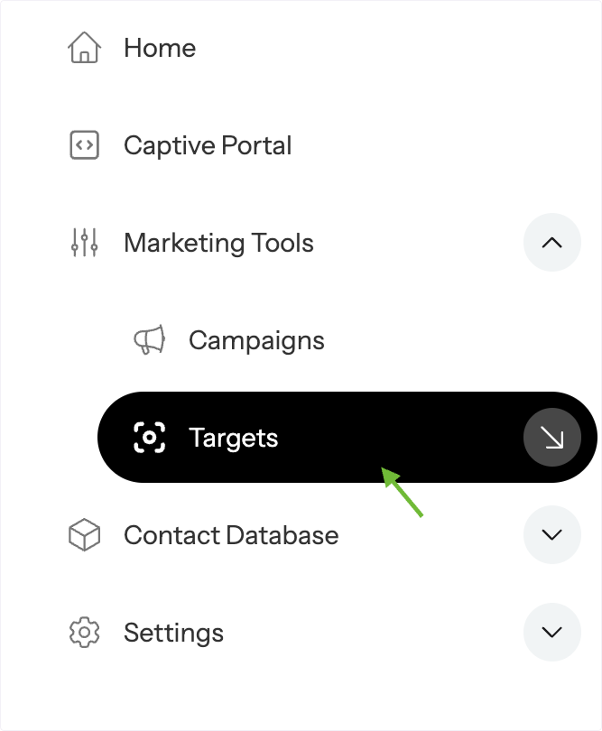 Go to the Targets Section in the Affinect dashboard.