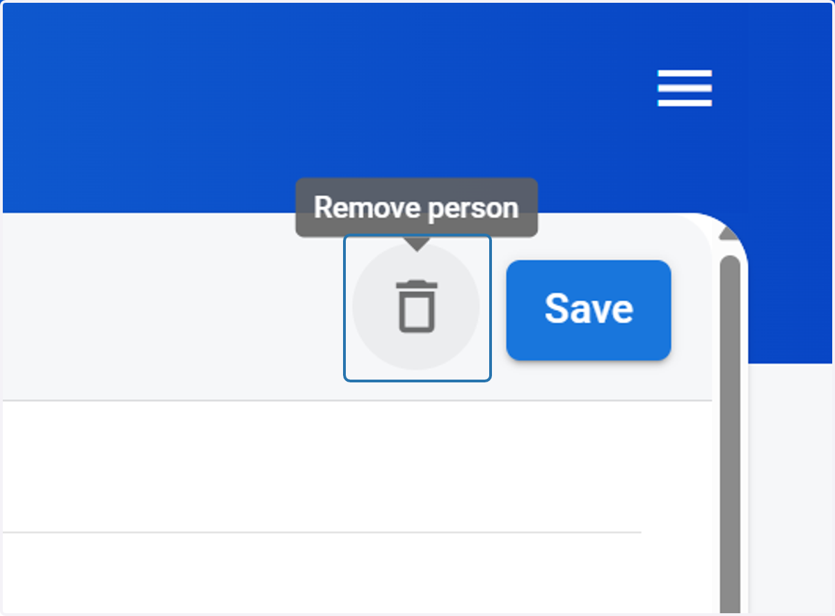 Click on 'remove person'