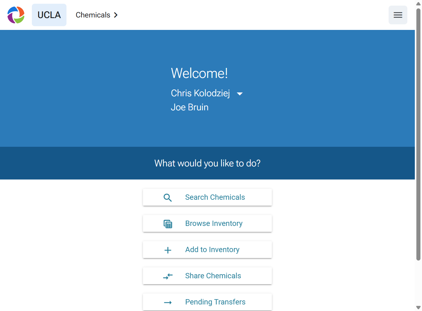 Click on Open main menu