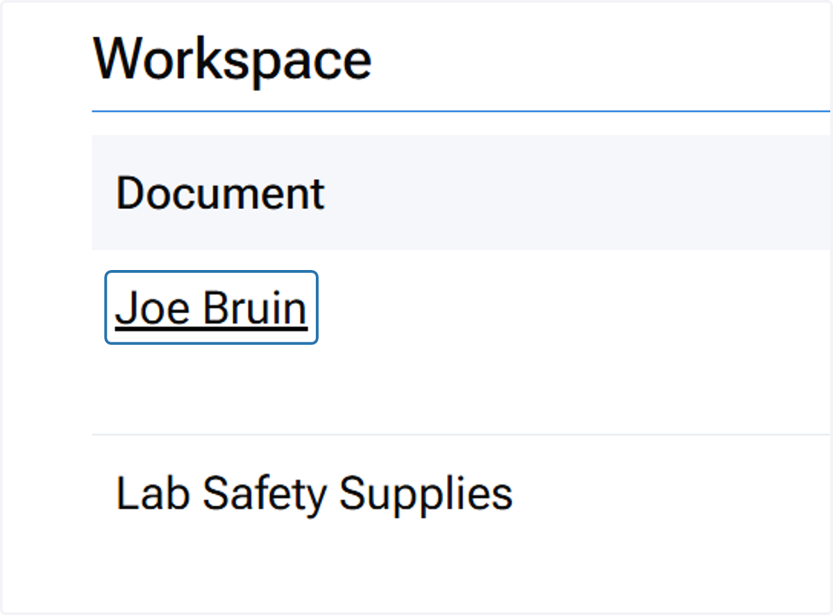 Click on 'Joe Bruin' (Inventory Owner)