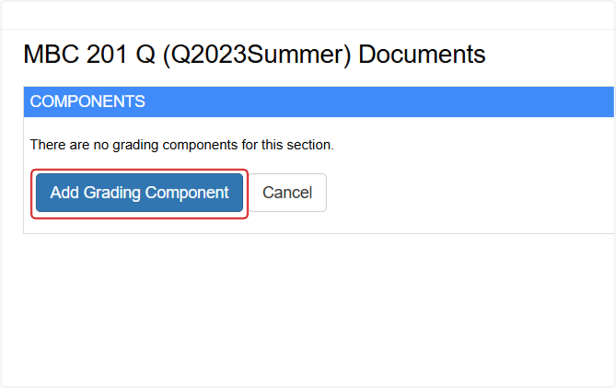 Click on Add Grading Component