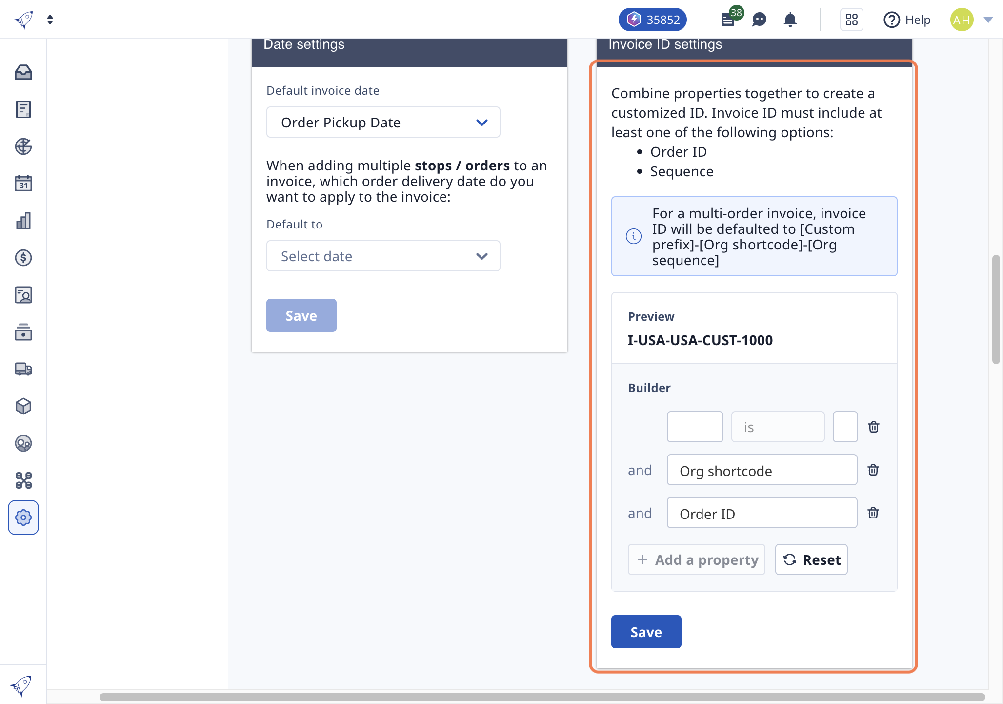 Click on Combine properties together to create a customized ID. Invoice ID must include at least one of the following options:…