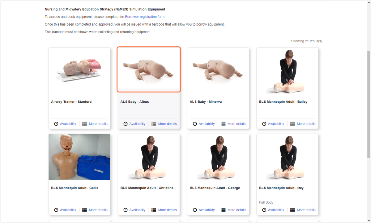 Choose an item to learn more about it