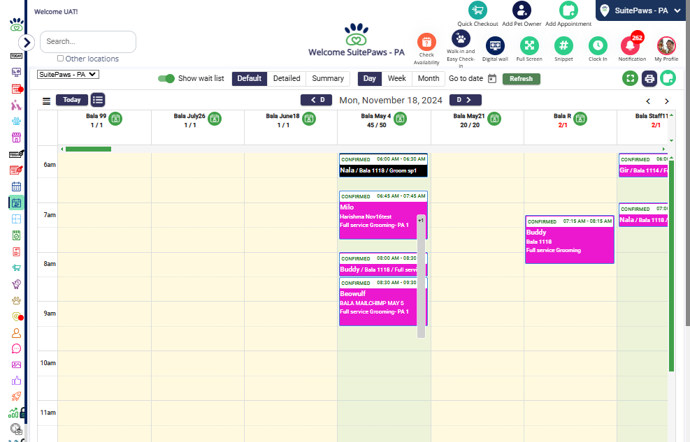 Show Waitlist Appointments: Toggle the "Show waitlist" option to display unapproved or waitlist appointments.