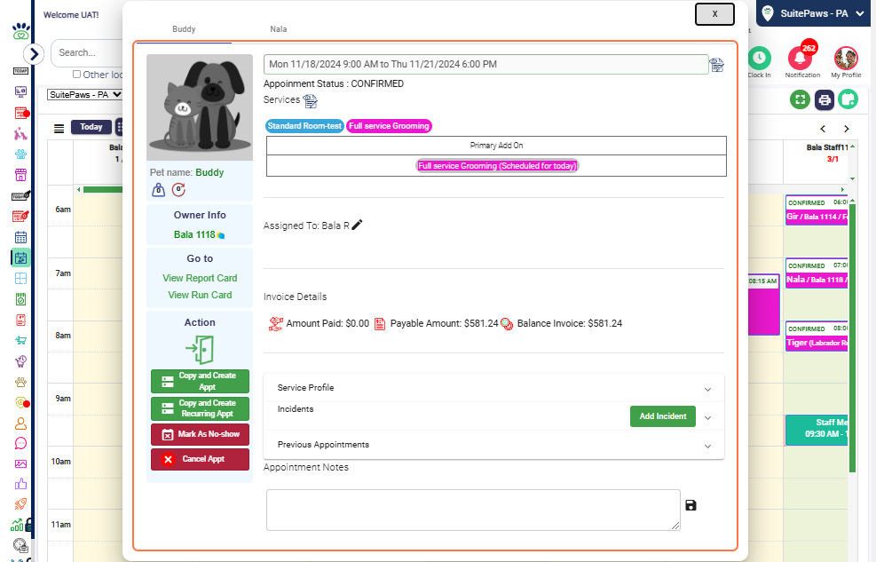 Add Appointment Notes: Easily input additional notes about the appointment for future reference or staff collaboration.