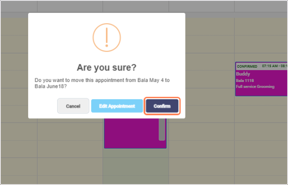 Confirm Move: Click Confirm to save changes.