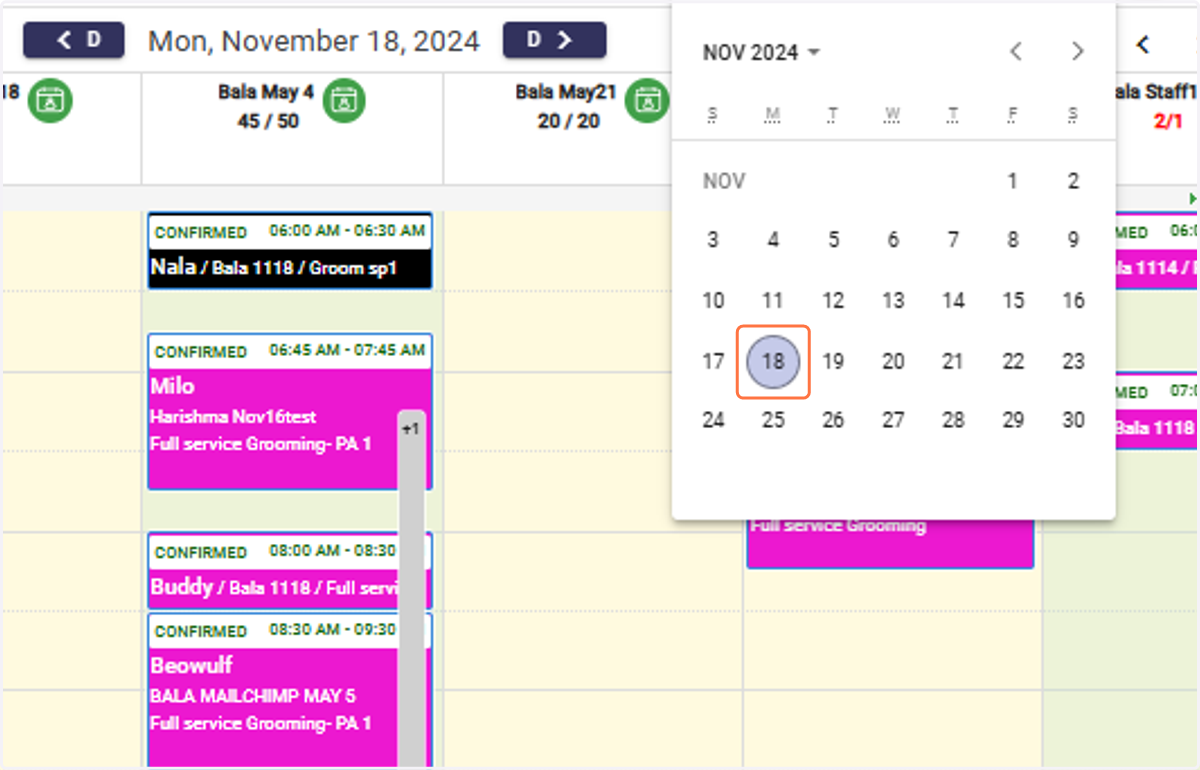 Use "Go to Date" Filter: Quickly navigate to a specific day using this feature.