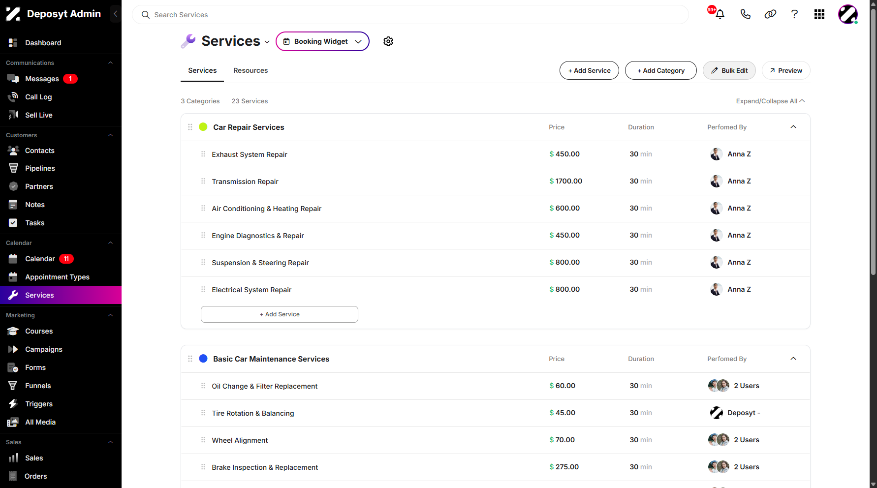Step 2: You will then be navigated to the Services.
