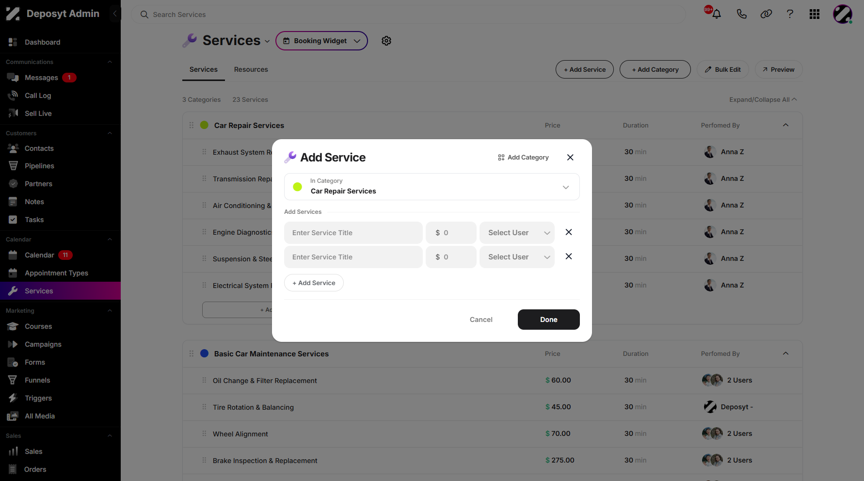 Step 6: This allows you to create and set up services all at once.