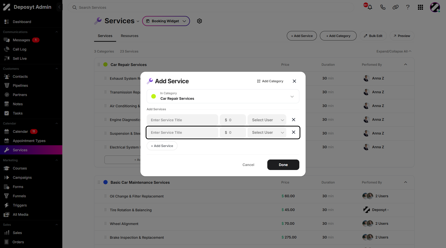 Step 6: This allows you to create and set up services all at once.