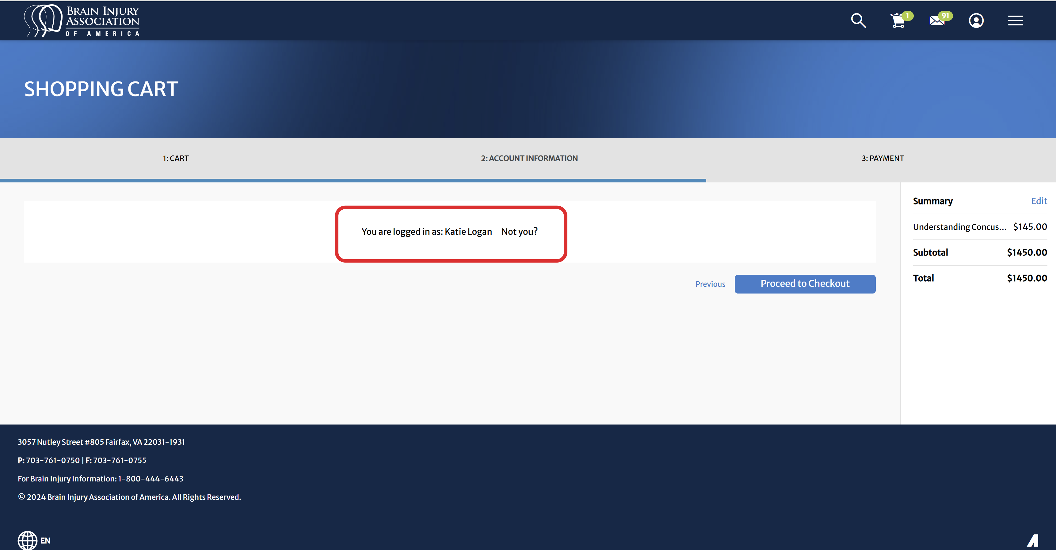 Important: Ensure you are logged into the correct account when using a secondary purchasing account to purchase on behalf of others. Proceed to Checkout