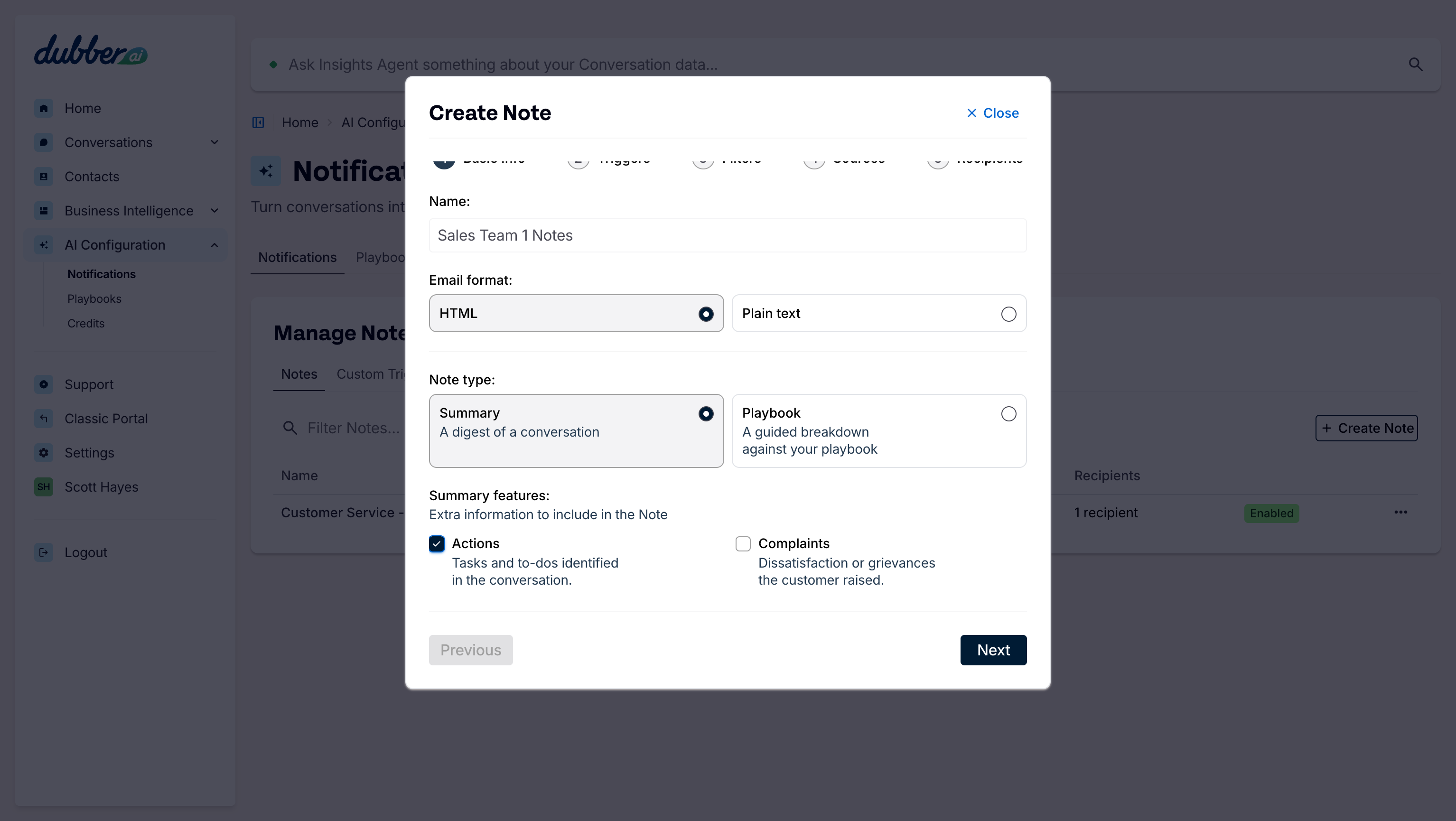 A. Select Summary features B. Select Summary features