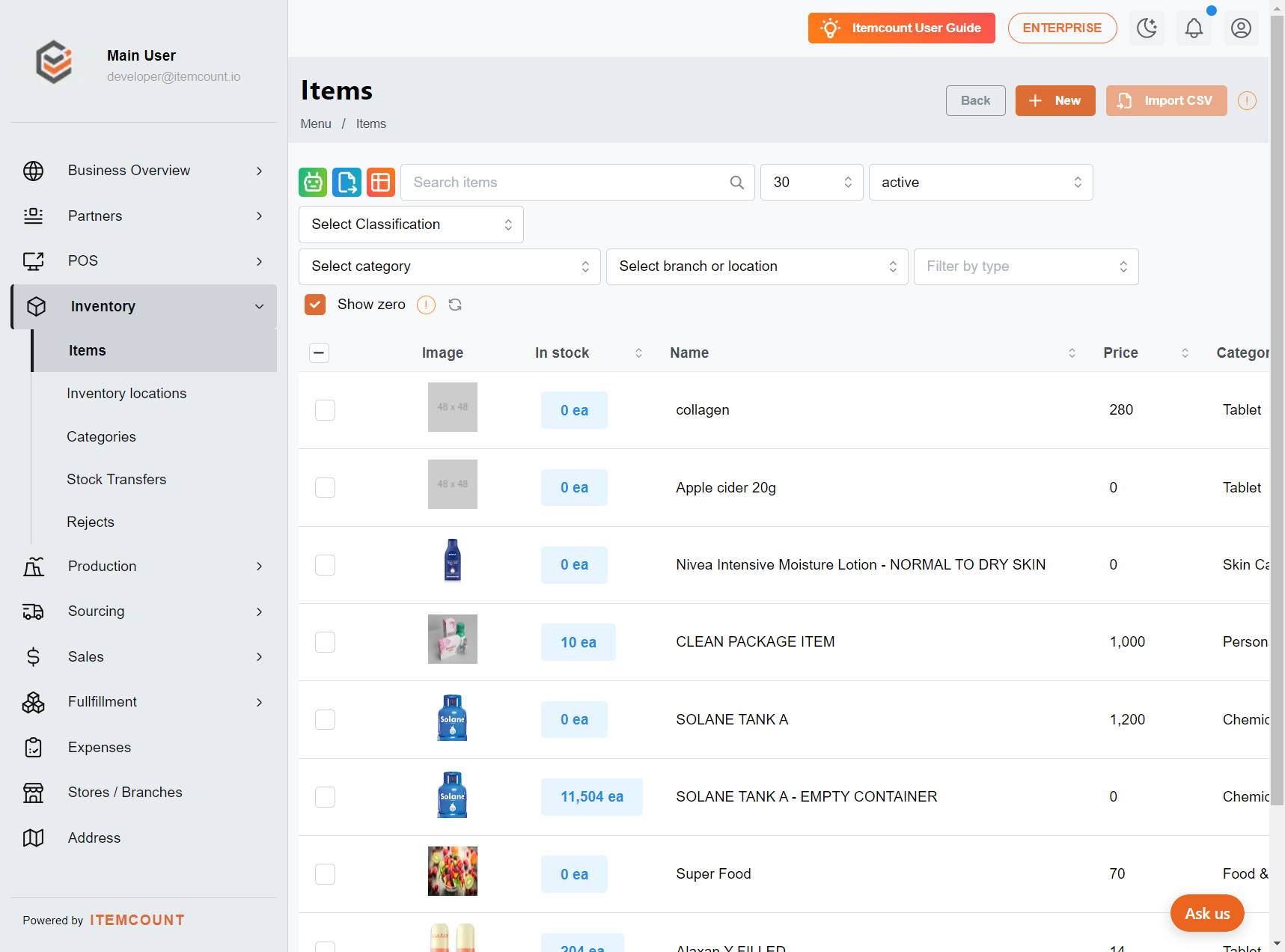 Click on Import CSV at the top of the right side.