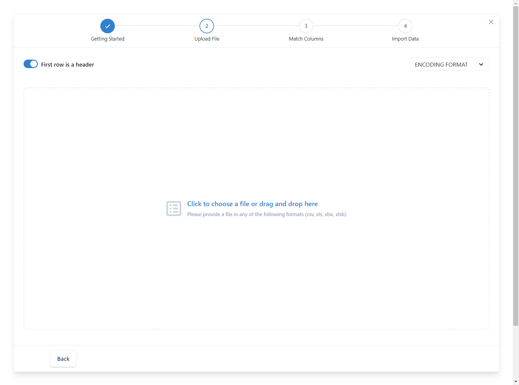 Upload your completed csv file here.