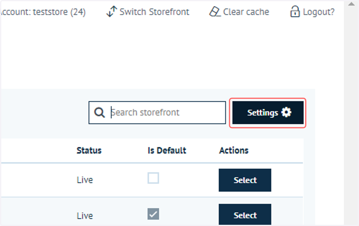 Click on Settings