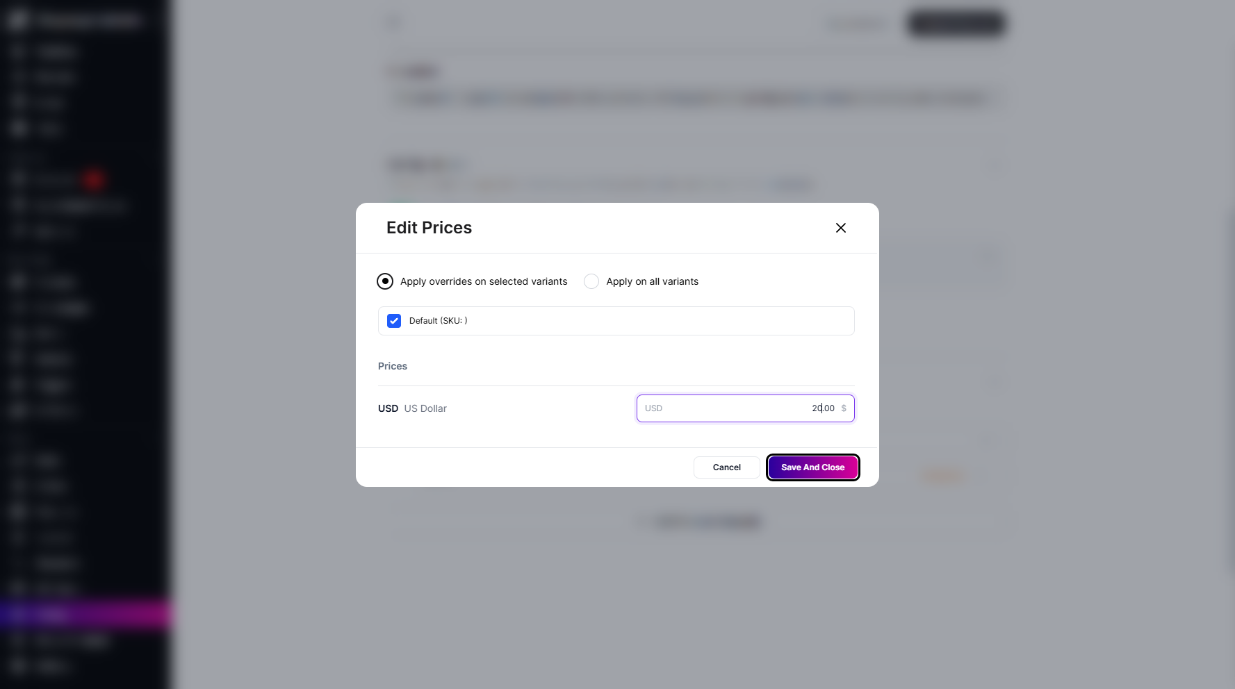 Step 13: Once set up, proceed by clicking the Save and Close button.