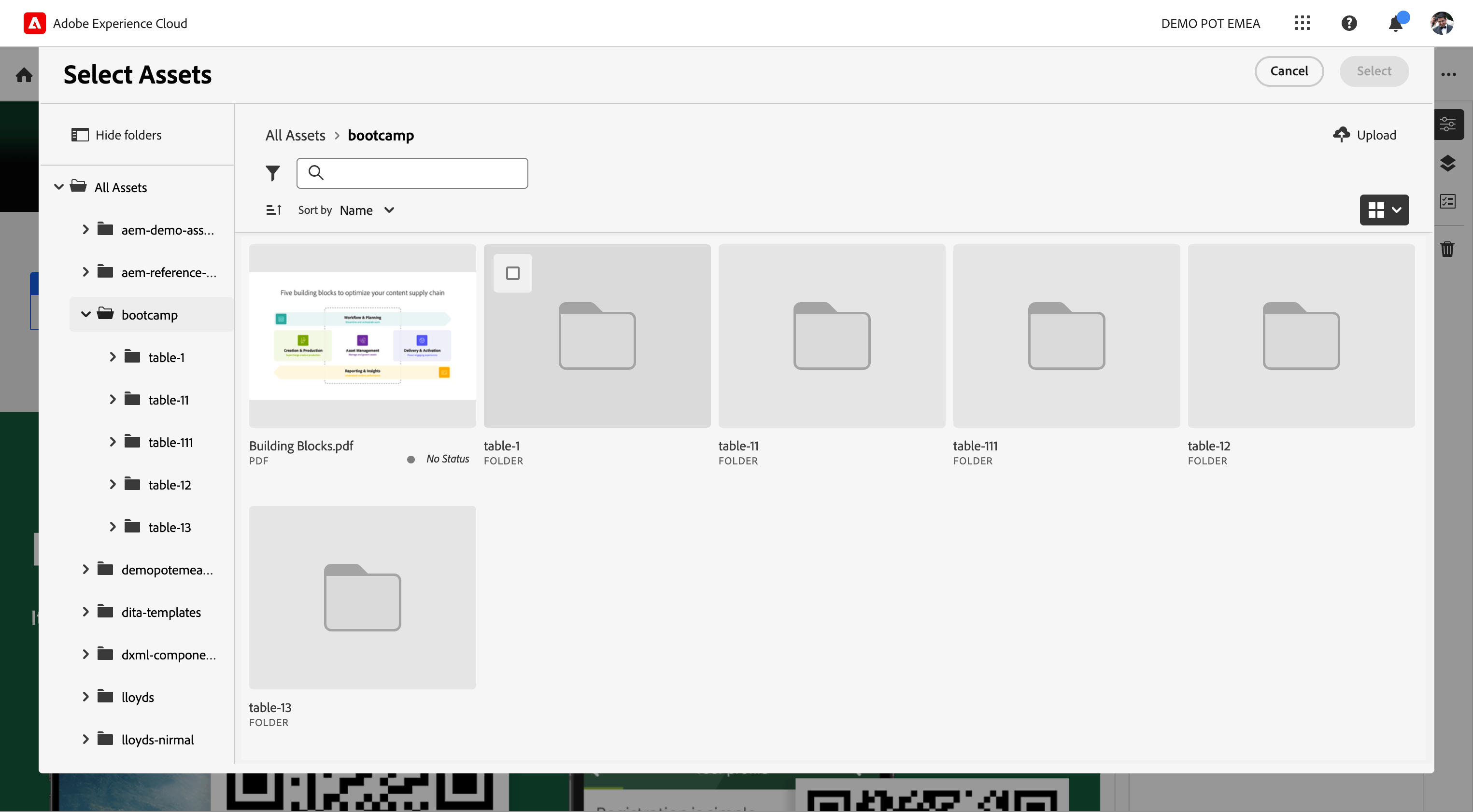 Click on Folder table-1 . Link
