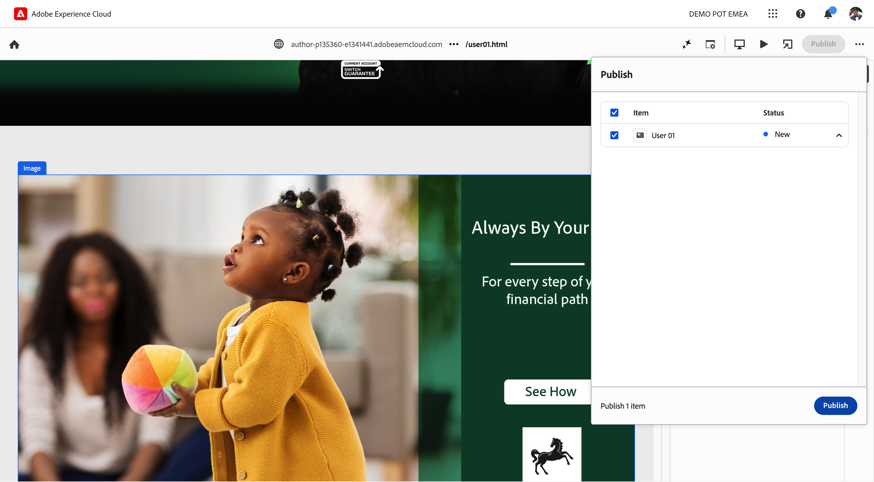 Click on Publish
