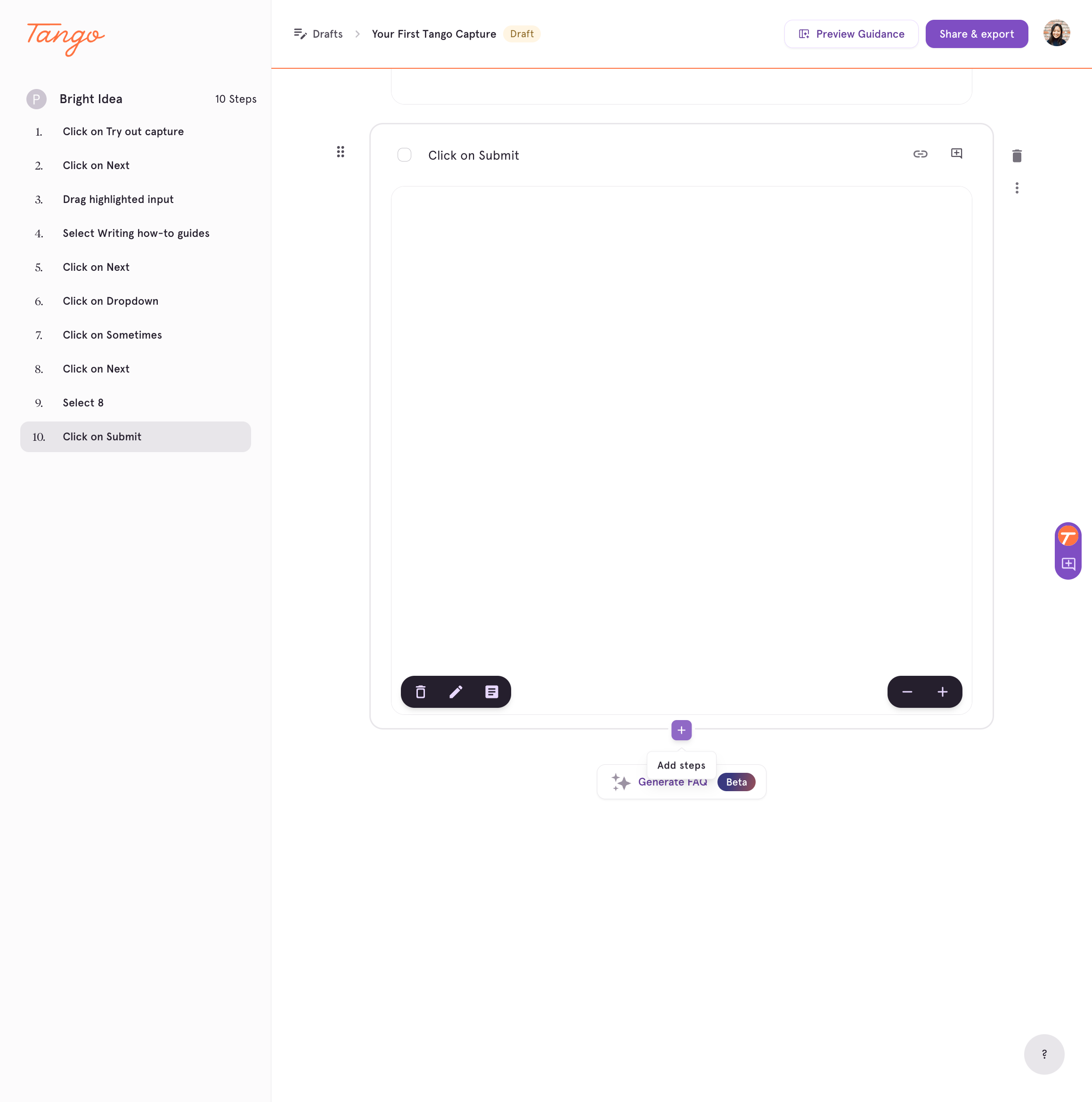 Click on Add steps
