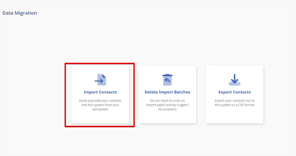 On this page & the next, select Import Contacts