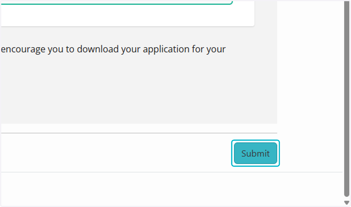 When you're finished with the application click on the "Submit" button.