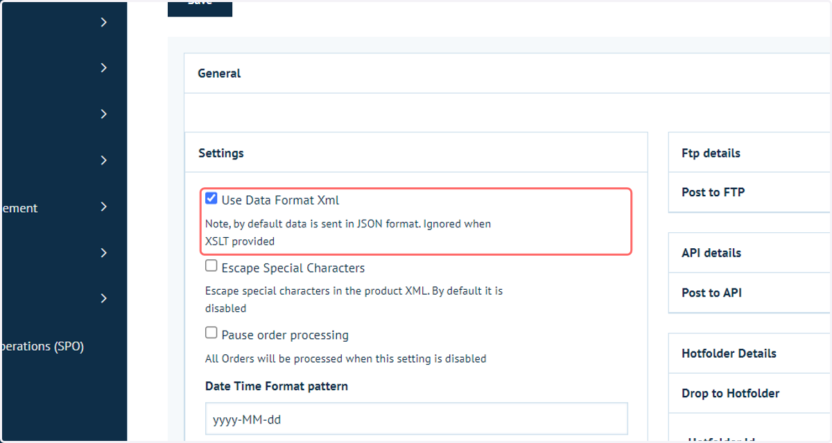 Select an initial data format to use