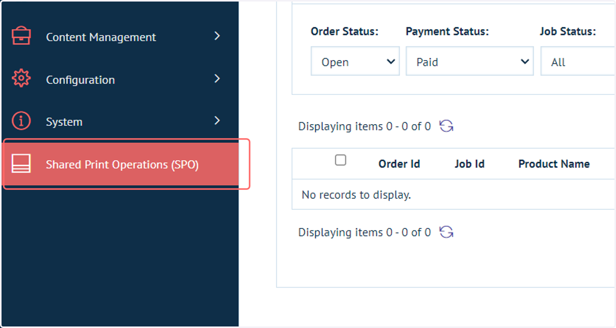 Return to your admin area and navigate to Shared Print Operations (SPO)