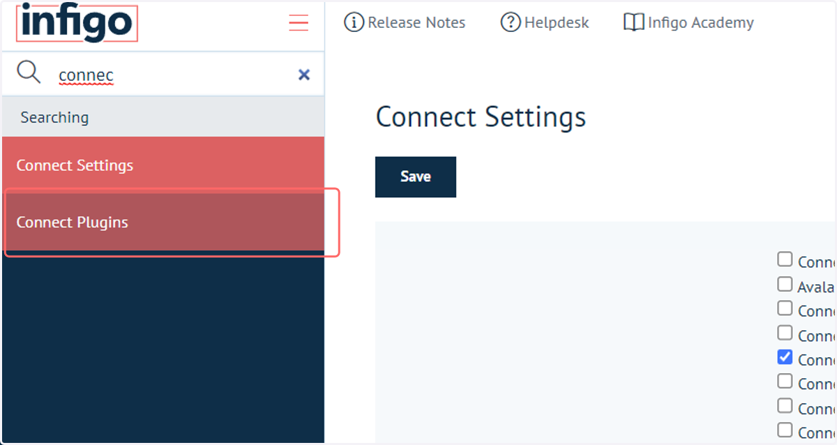 Navigate to Connect Plugins