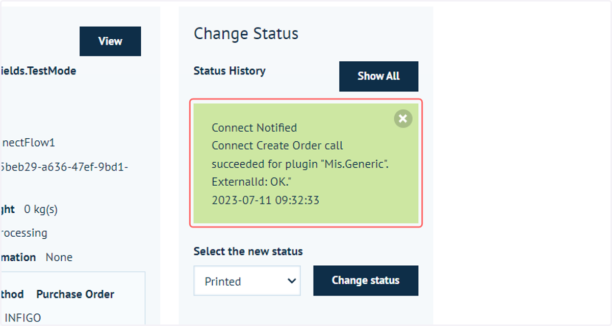 Locate the job just submitted and review the status.