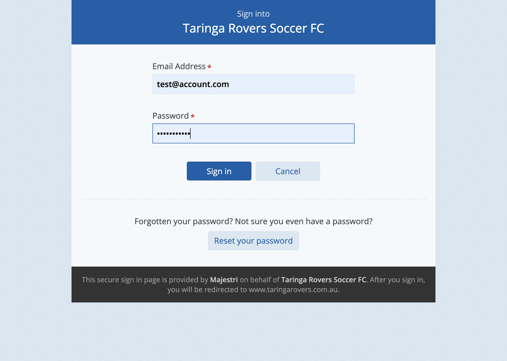 Click on the Sign In button and Sign into your account.