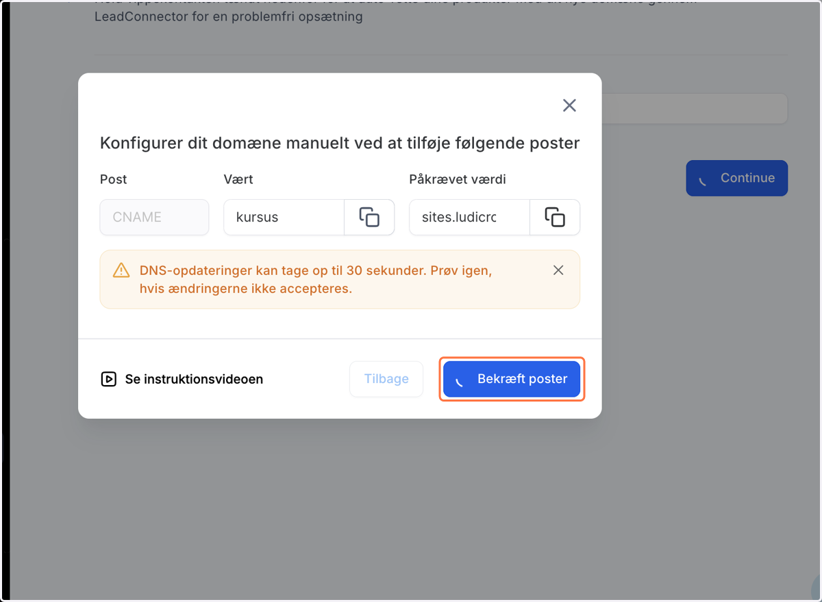 Gå tilbage til MMS og klik på Bekræft poster