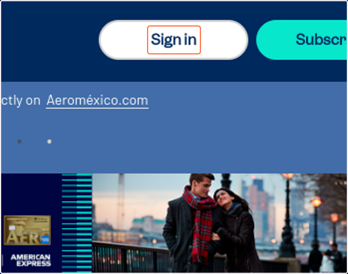 Click on Sign in