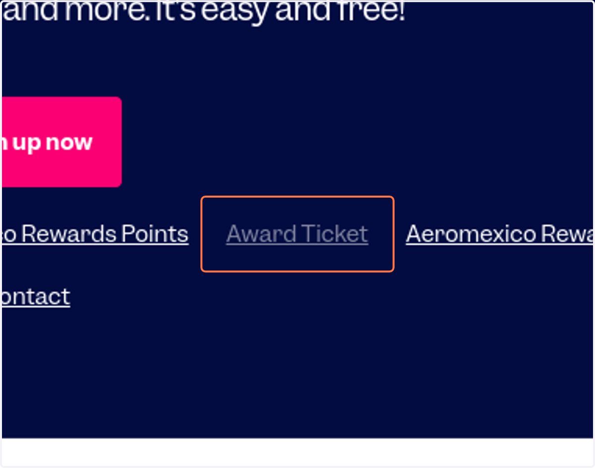 Click on Award Ticket