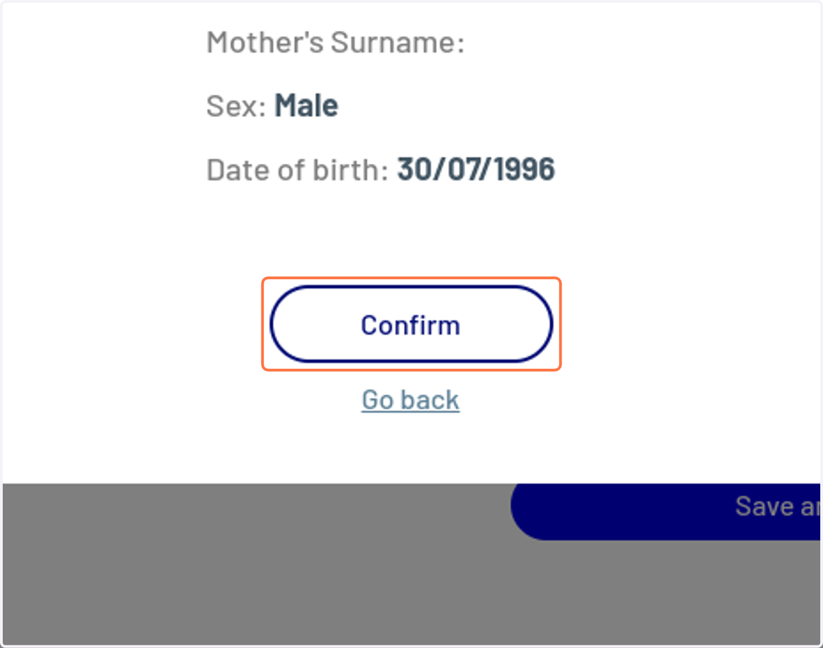 Click on Confirm