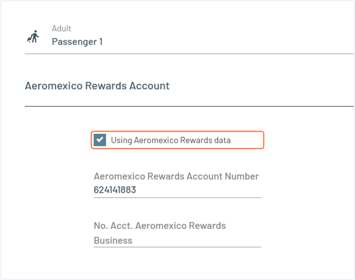 Uncheck Using Aeromexico Rewards data
