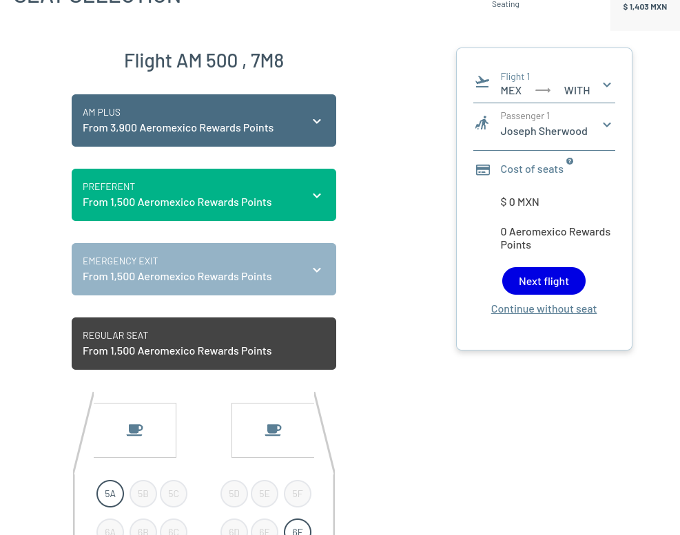 Click on Next flight