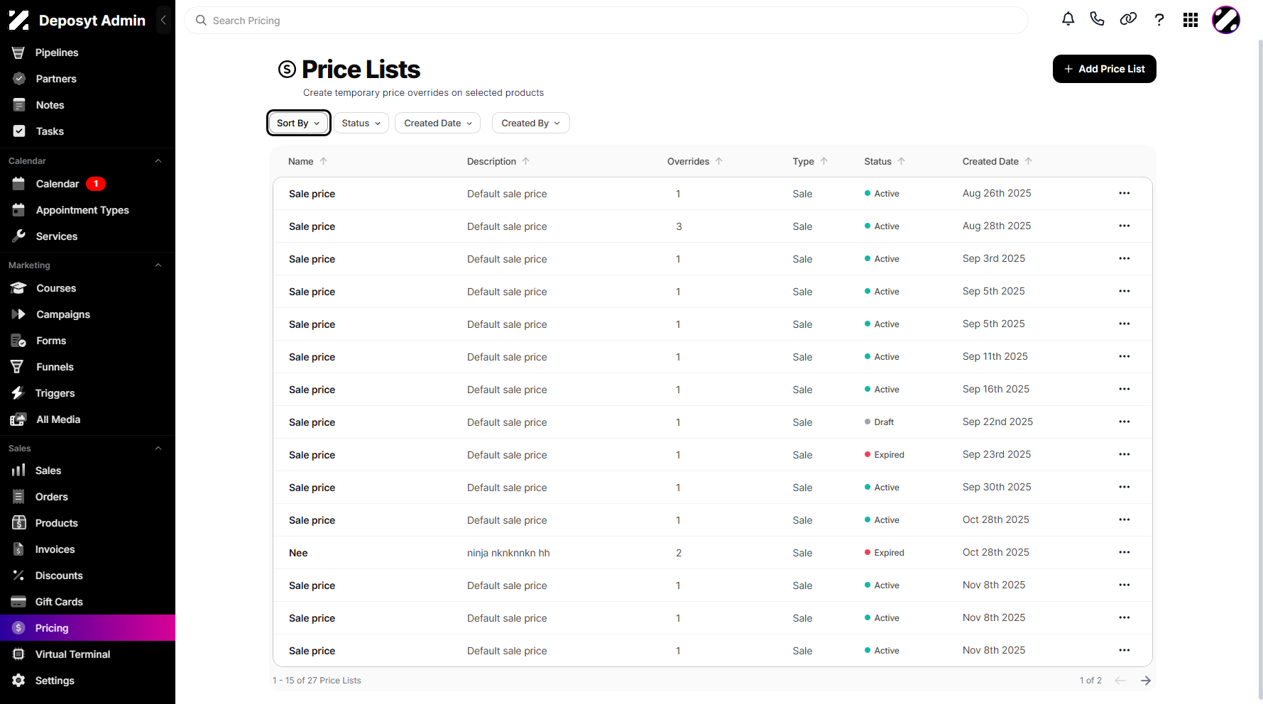 Step 3: Click on Sort By dropdown menu to proceed.