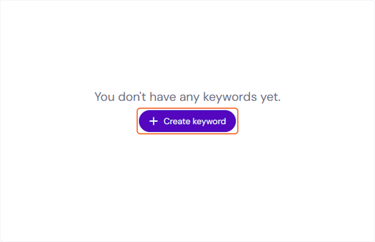 Click on "Create keyword."