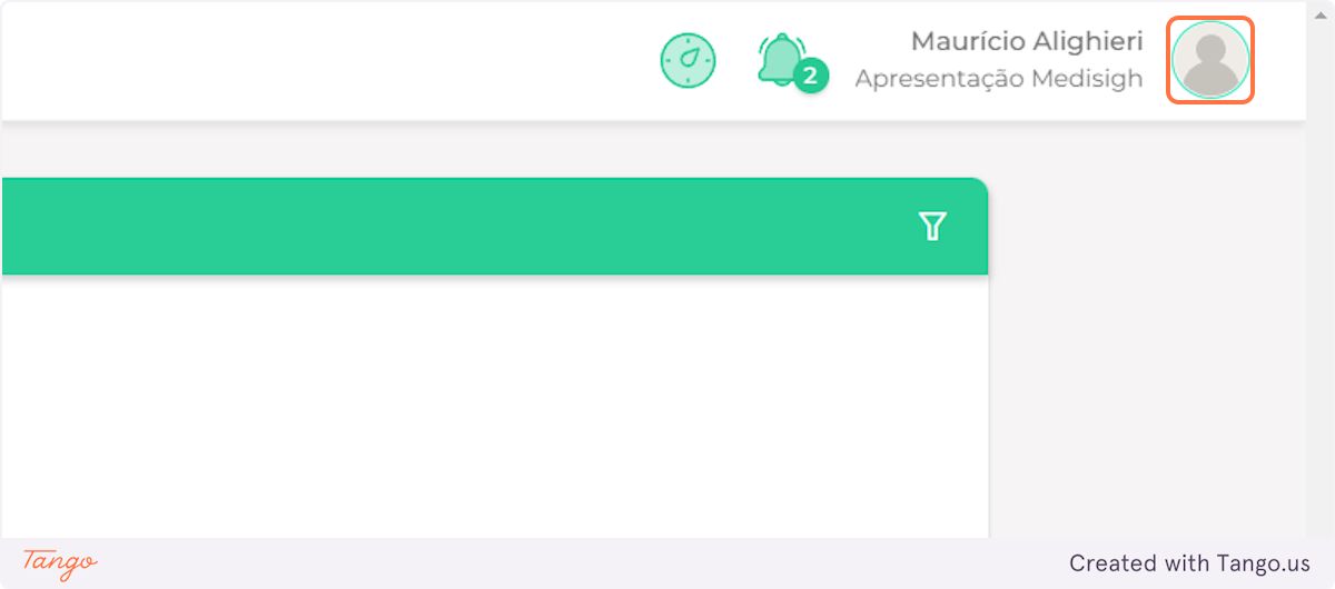 Clique na imagem de perfil