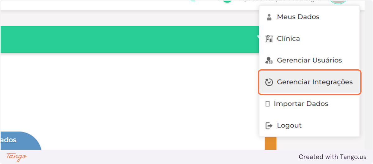 Clique em Gerenciar Integrações
