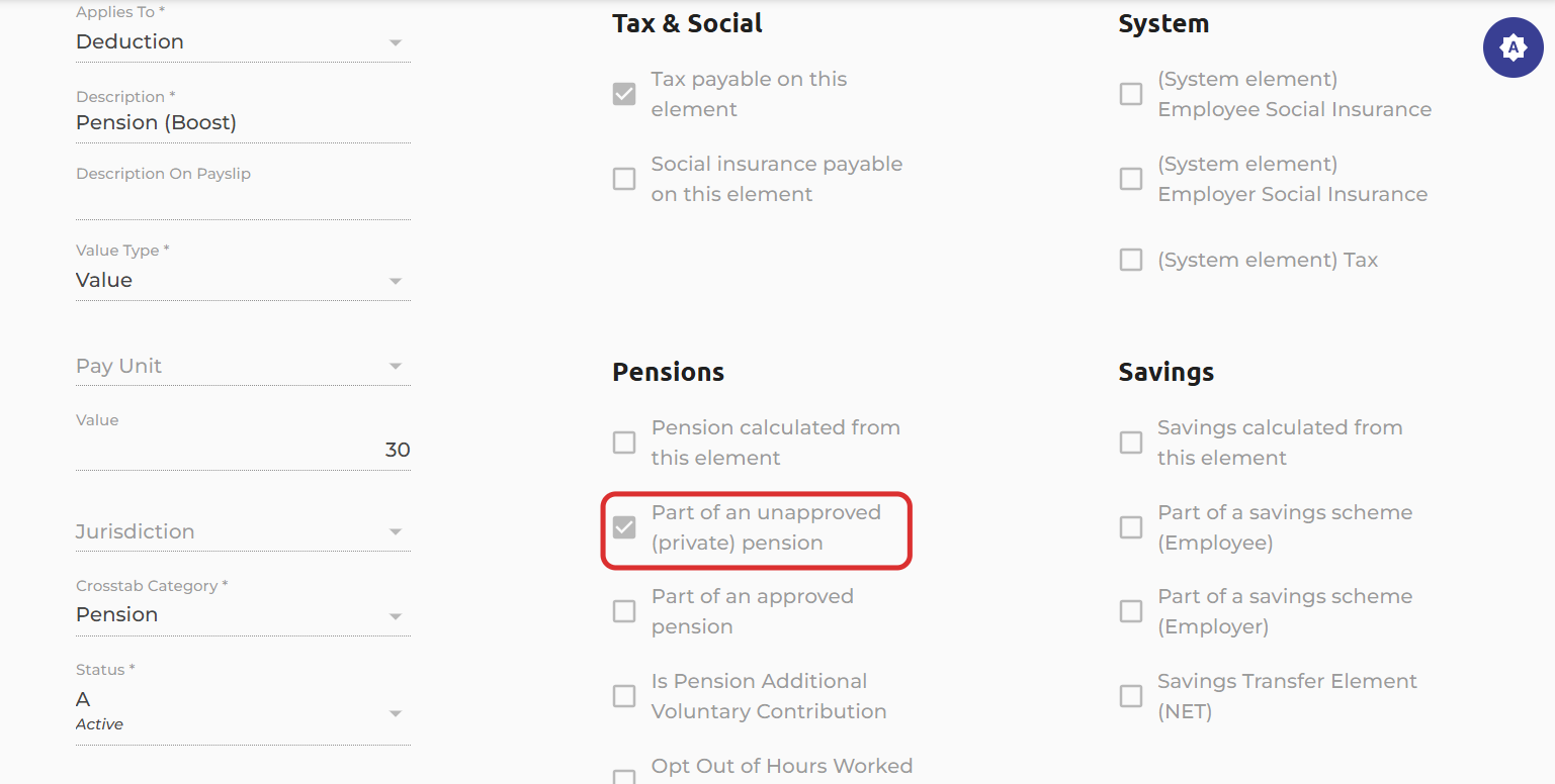 FIRST STEP: Pay Element Set Up- Employee Pension