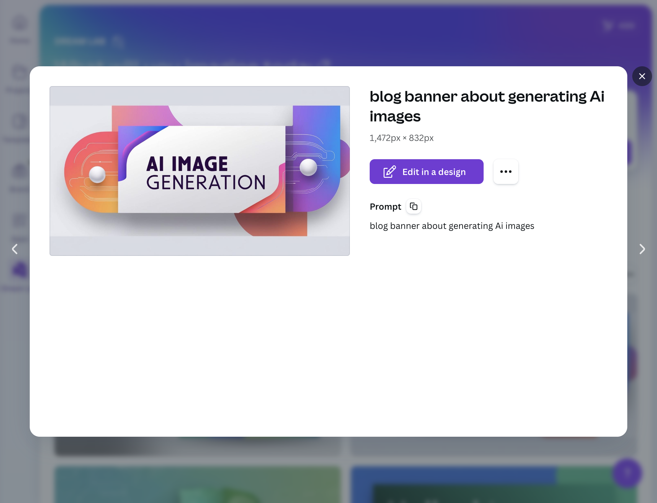 Click on Edit in a design