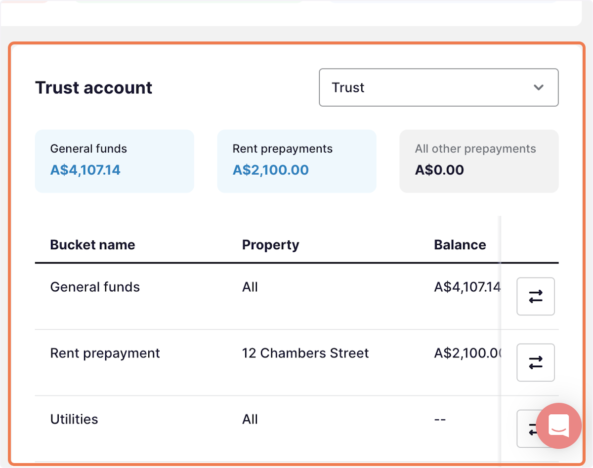This is where you can check whether the tenant has funds in their rent prepayment bucket / or other prepayment buckets