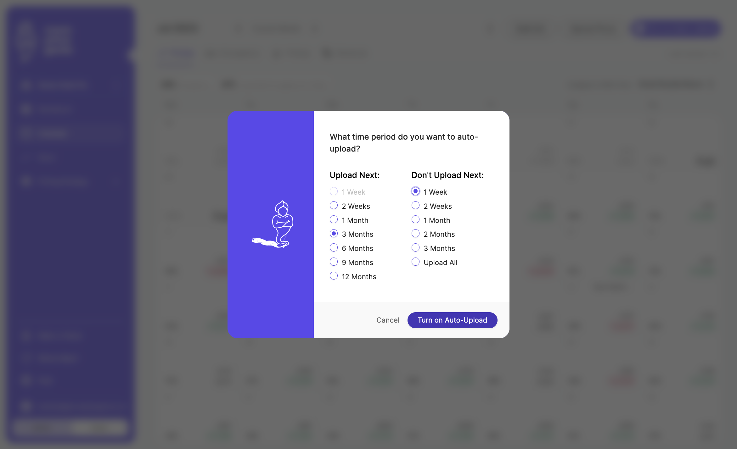 Click on "Turn on Auto-Upload"