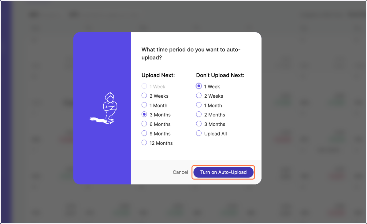 Click on "Turn on Auto-Upload"