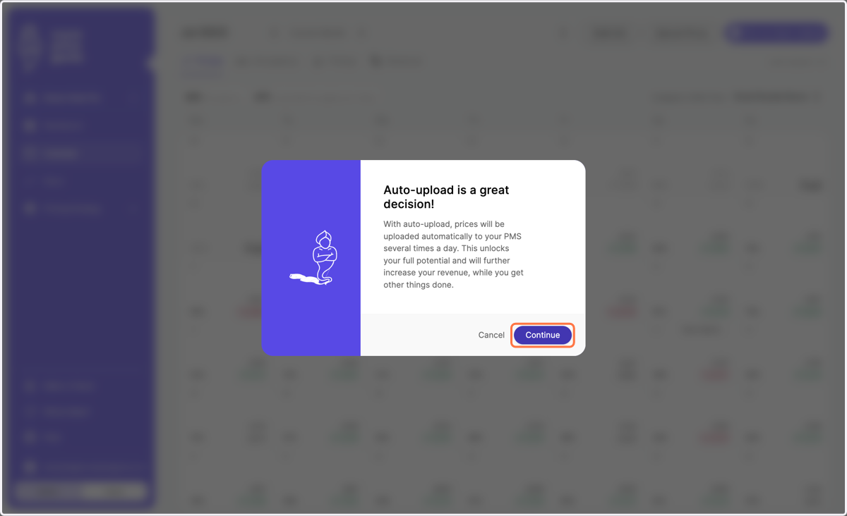 In the pop-up message, click on "Continue"