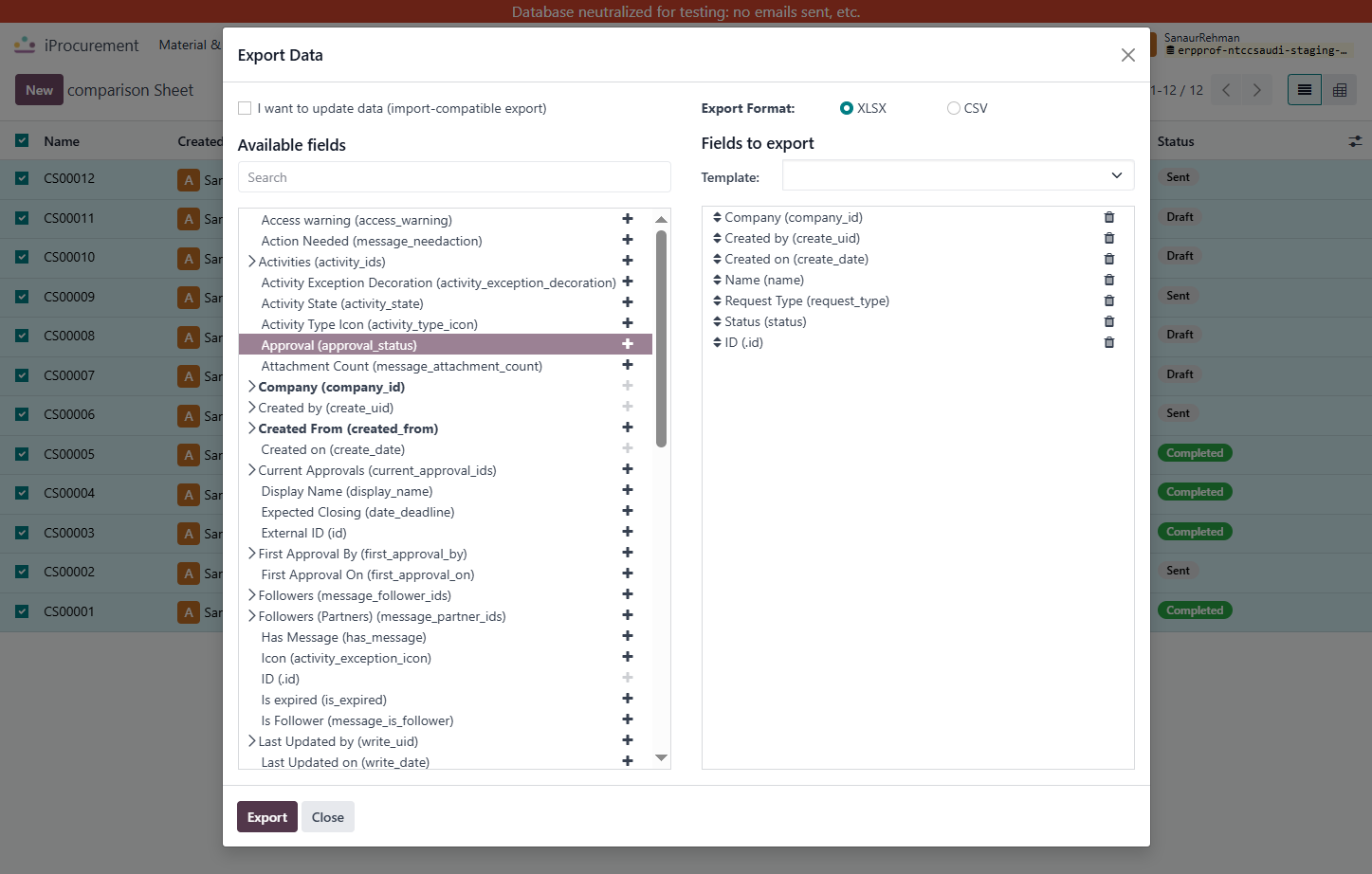 Click on Approval (approval_status)